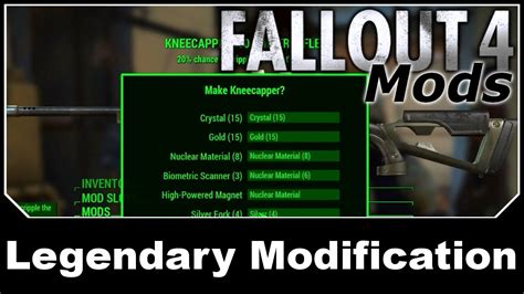 fallout 4 legendary crafting mod|fallout 4 mod legendary modification.